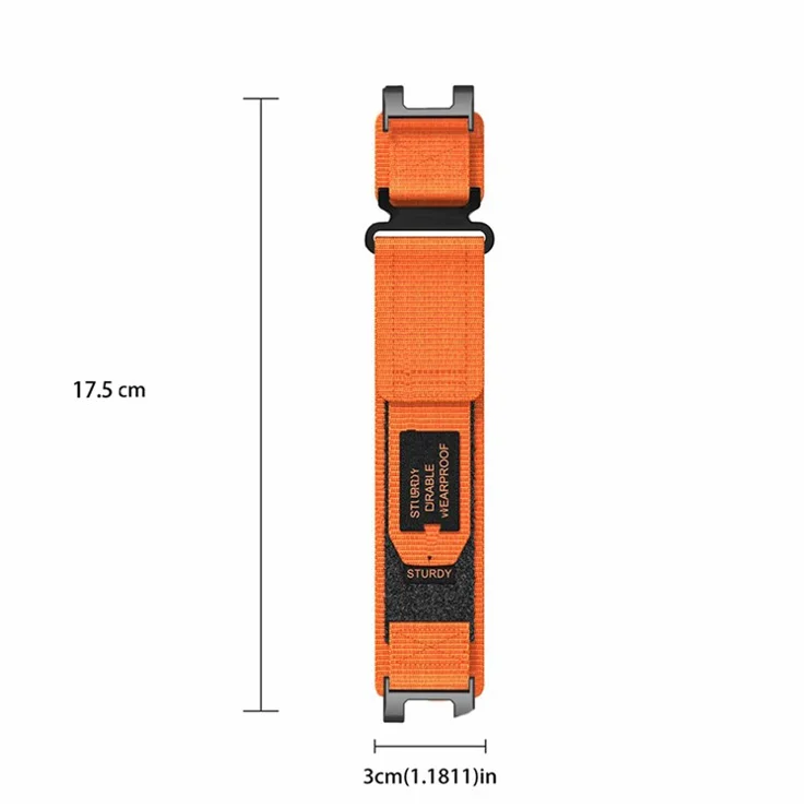 For Huami Amazfit T-Rex / T-Rex Pro Outdoor Sports Watch Strap Magic Tape Adjustable Nylon Band - Orange