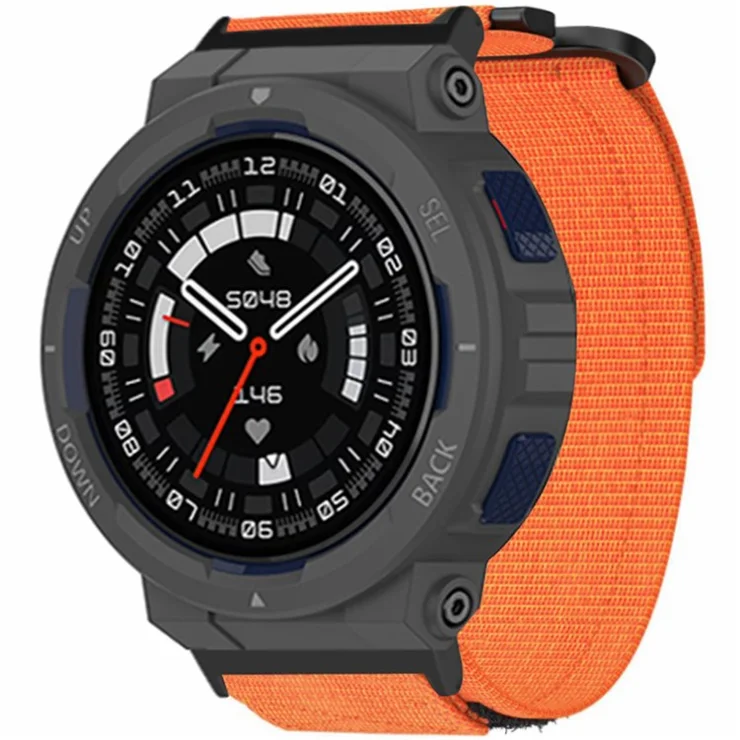 For Huami Amazfit Active Edge (A2212) Sports Smartwatch Strap Magic Tape Design Nylon Band - Orange
