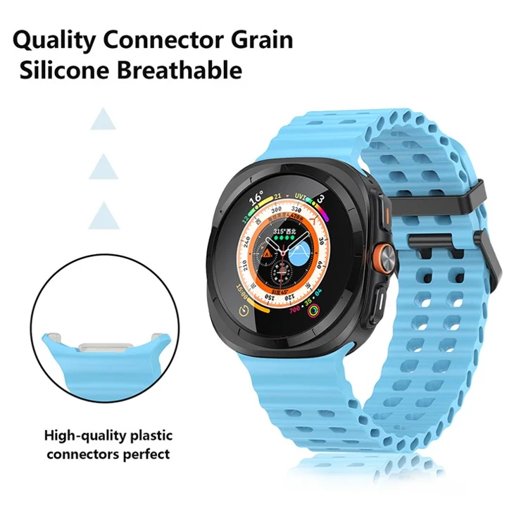 KALEBOL For Samsung Galaxy Watch Ultra 47mm Wrist Band Replacement Silicone Watch Strap - Sky Blue