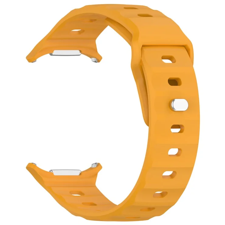 KALEBOL For Samsung Galaxy Watch Ultra 47mm Silicone Watchband Watch Strap with Square Buckle - Yellow
