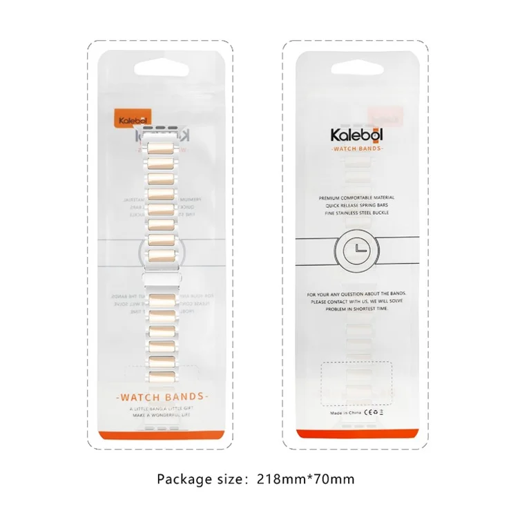 KALEBOL For Apple Watch 10 46mm / Ultra 2 / Ultra 49mm / 9 8 7 45mm / SE (2023) SE (2022) SE 6 5 4 44mm / 3 2 1 42mm Watch Strap Zinc Alloy - Silver+Rose Gold