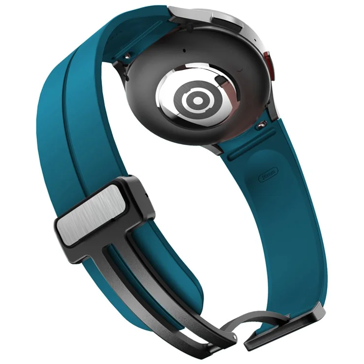 KALEBOL For Samsung Galaxy Watch FE 40mm / Watch6 / Watch6 Classic / Watch 5 / Watch 5 Pro Silicone Watch Strap Magnetic Buckle - Rock Cyan