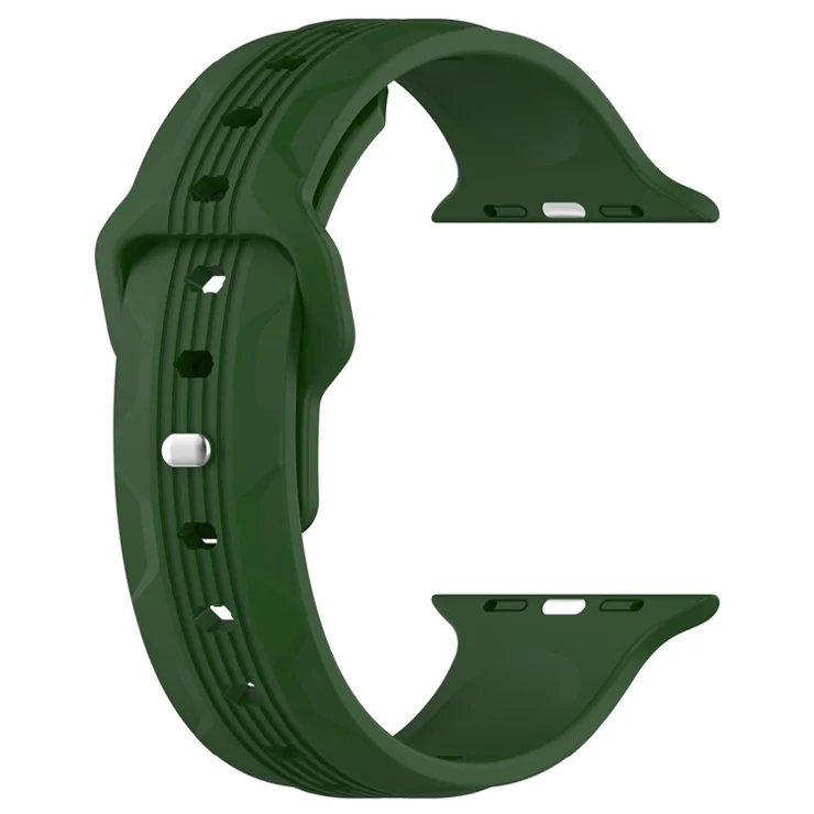 KALEBOL For Apple Watch 10 46mm / Ultra 2 / Ultra 49mm / 9 8 7 45mm / SE (2023) SE (2022) SE 6 5 4 44mm / 3 2 1 42mm Silicone Watch Band - Army Green