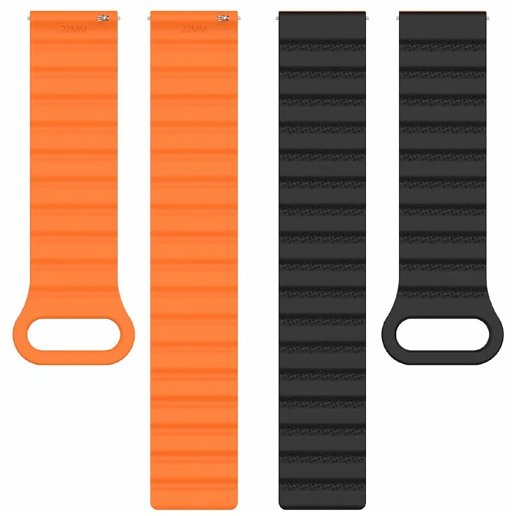 For Huawei Watch GT 3 42mm / GT 3 Pro 43mm Universal 20mm Watch Strap Dot Pattern Magnetic Silicone Band - Dark Blue+Black