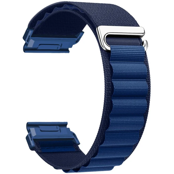 For Garmin Fenix 7 / 7 Pro / 5 Watch Band 22mm Quick Release C Buckle Nylon Watch Strap - Dark Blue