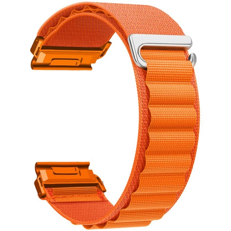 For Garmin Fenix 7X Pro / 7X Watch Band 26mm Quick Release C Buckle Nylon Watch Strap - Orange