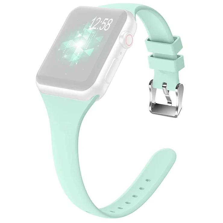For Apple Watch 10 46mm / Ultra 2 / Ultra 49mm / 9 8 7 45mm / SE (2023) SE (2022) SE 6 5 4 44mm / 3 2 1 42mm Strap Silicone Sport Watch Band - Light Green