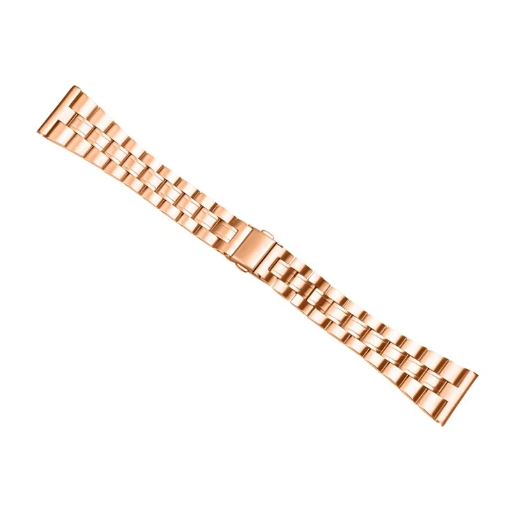 For Garmin Vivoactive 4 Fashion Stainless Steel Wrist Band Ultra-Thin Smartwatch Strap - Rose Gold