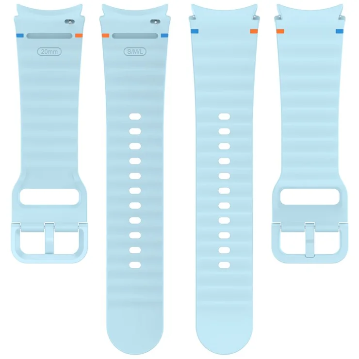 For Samsung Galaxy Watch FE / Watch7 40mm 44mm Silicone Wave Texture Watch Band Replacement Straps - Baby Blue