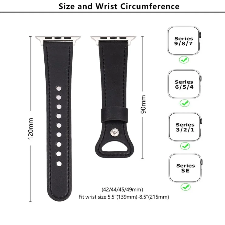 KALEBOL For Apple Watch 10 46mm / Ultra 2 / Ultra 49mm / 9 8 7 45mm / SE (2023) SE (2022) SE 6 5 4 44mm / 3 2 1 42mm Genuine Cow Leather Band - White
