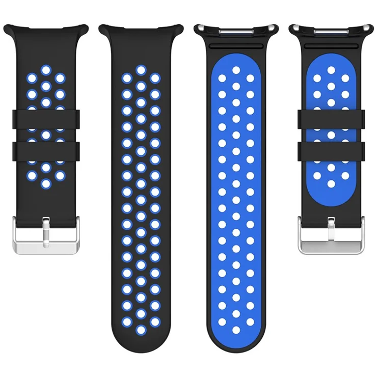 For Samsung Galaxy Watch Ultra 47mm Silicone Sport Strap Breathable Dual Color Watch Strap - Black / Grey