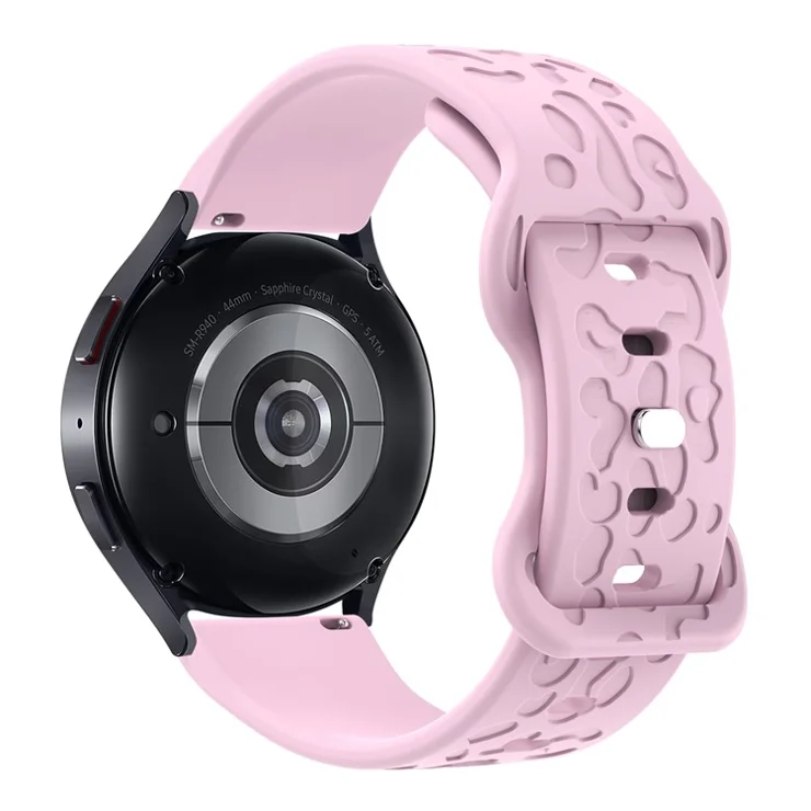 KALEBOL 18mm Silicone Strap for Huawei Watch GT 4 41mm / Garmin Venu 3S Leopard Texture Watch Band - Purple