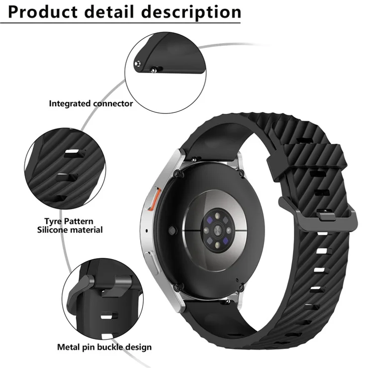 KALEBOL 20mm Silicone Band for Huawei Watch GT 3 42mm / GT 3 Pro 43mm Tire Pattern Watch Strap - Cyan