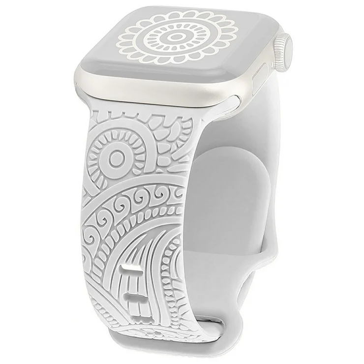 Silicone Strap for Apple Watch Series 10 46mm / Ultra 2 Ultra 49mm / Series 9 8 7 45mm / SE (2023) SE (2022) SE 6 5 4 44mm / 3 2 1 42mm - White