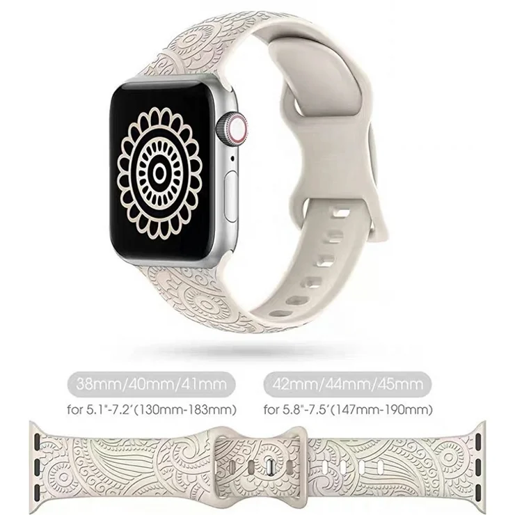 Silicone Strap for Apple Watch Series 10 42mm / 9 8 7 41mm / SE (2023) SE (2022) SE 6 5 4 40mm / 3 2 1 38mm - White