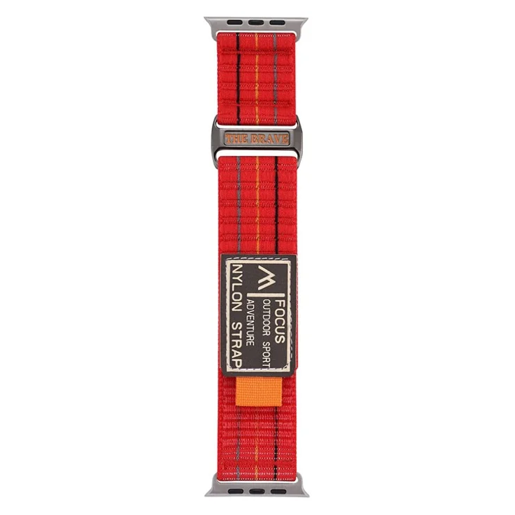 KALEBOL Nylon Sport Band for Apple Watch Series 10 46mm / Ultra 2 Ultra 49mm / 9 8 7 45mm / SE (2023) SE (2022) SE 6 5 4 44mm / 3 2 1 42mm - Red