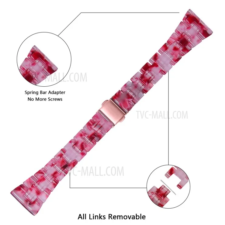 Colorful Resin Watch Band Light Weight Replacement for Samsung Galaxy Watch3 41mm - Peach Red
