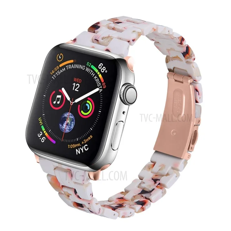 Light Weight Colorful Resin Watch Band Replacement for Watch Ultra 49mm / Series 8 / 7 45mm / Series 6 / 5 / 4 / SE / SE (2022) 44m / Series 3 / 2 / 1 42mm - White Mix