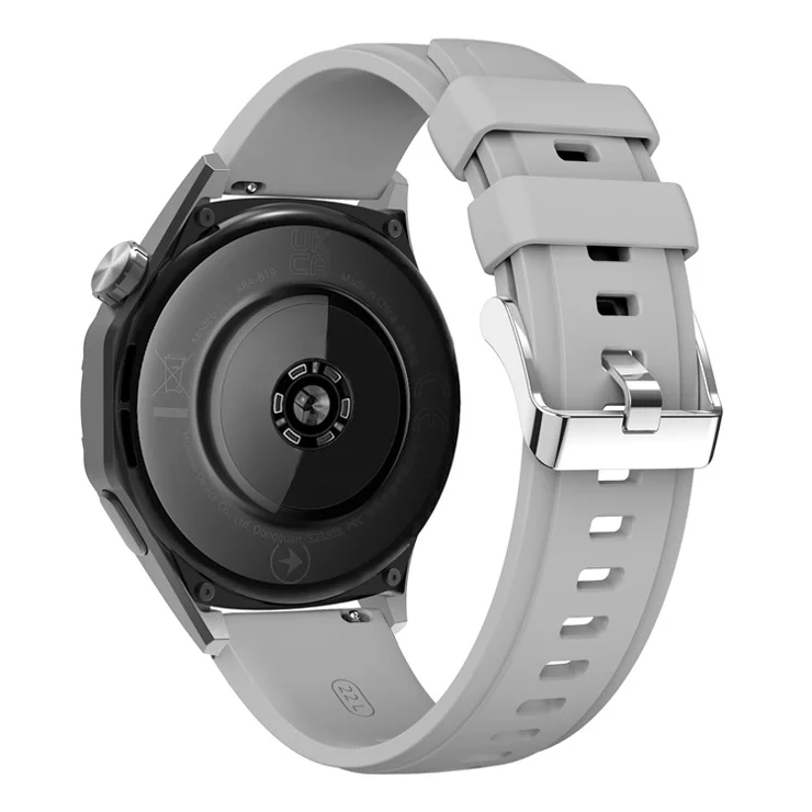 22mm Silicone Strap for Xiaomi Watch S4 Sport / Redmi Watch 5 Active Watch Band with Silver Buckle - Light Grey