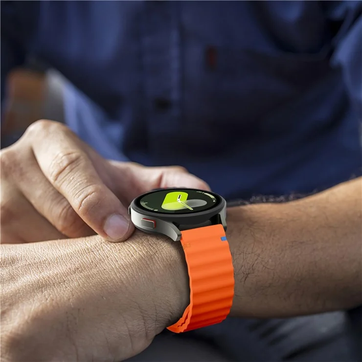 20mm Silicone Band for Garminactive 5 / Garmin vivoactive 5 / Venu Sq Wave Design Watch Strap - Orange
