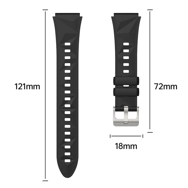18mm Strap for Huawei Watch GT 5 41mm / GT 4 41mm / Garmin Venu 3S Rhombus Pattern Universal Silicone Watch Band - Pink