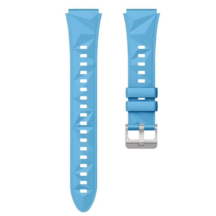 18mm Strap for Huawei Watch GT 5 41mm / GT 4 41mm / Garmin Venu 3S Rhombus Pattern Universal Silicone Watch Band - Sky Blue