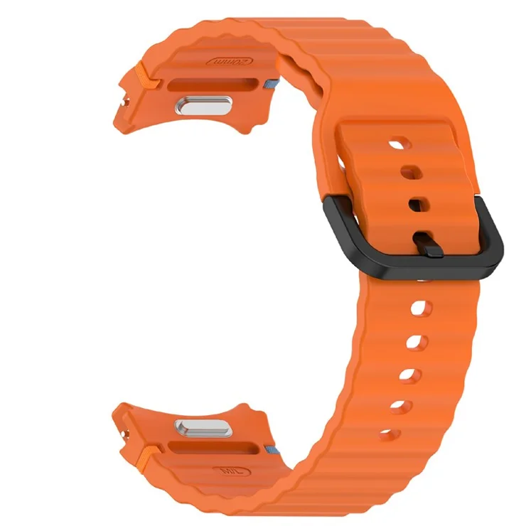 For Samsung Galaxy Watch7 44mm / 40mm / Watch FE 40mm / Watch6 40mm / 44mm Replacement Band Silicone Watch Strap - Orange