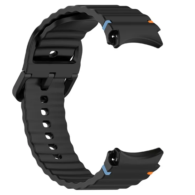 For Samsung Galaxy Watch7 44mm / 40mm / Watch FE 40mm / Watch6 40mm / 44mm Replacement Band Silicone Watch Strap - Black