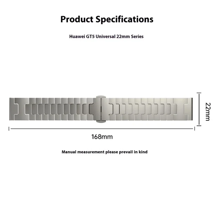 Titanium Alloy Strap for Huawei Watch GT 5 46mm / Watch 4 Pro / Watch 4 Universal 22mm Watch Band - Silver