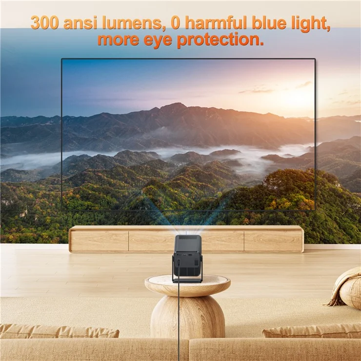 HM103-B Dual-Band Bluetooth-compatible 5.0 1080P Auto Focus Projector with 270-Degree Adjustable - EU Plug