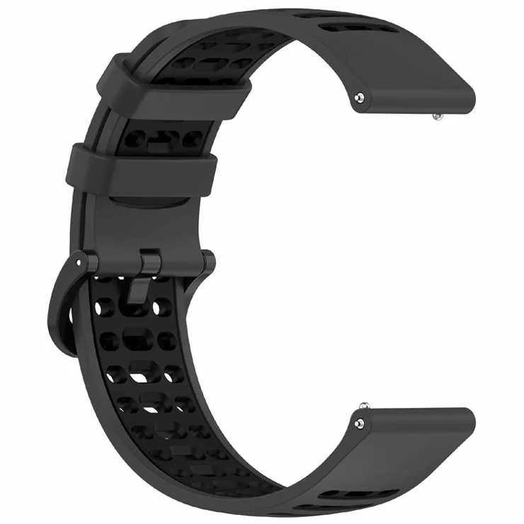 22mm Silicone Watch Band for Xiaomi Watch S4 Sport / Samsung Galaxy Watch3 45mm / Watch 46mm Sport Strap - Dark Grey+Black