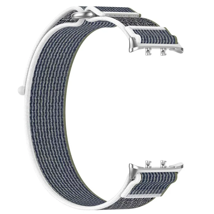 For Honor Watch 5 Band Adjustable Braided Nylon Sport Loop Watch Strap - Green+Grey