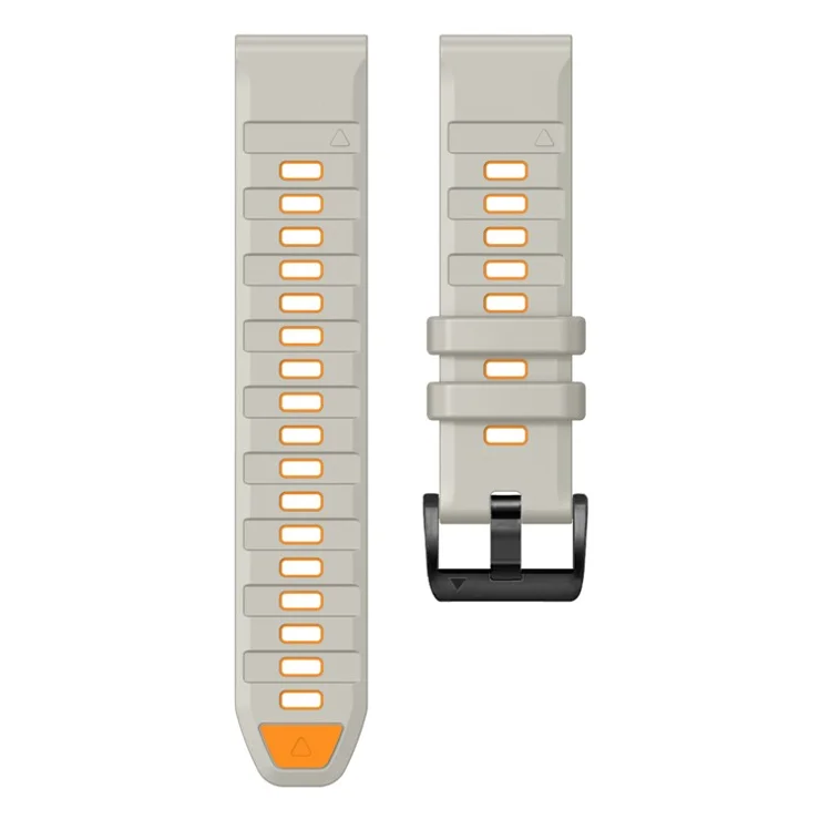 26mm Watch Strap for Garmin Fenix 8 51mm / Enduro 3 / Instinct 2X Universal Silicone Band - Light Sand+Orange