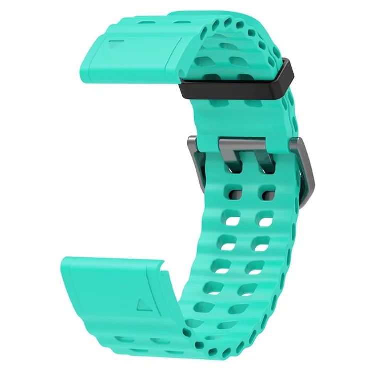 26mm Silicone Strap for Garmin Fenix 8 51mm / Enduro 3 / Instinct 2X Multiple Holes Watchband - Teal Green
