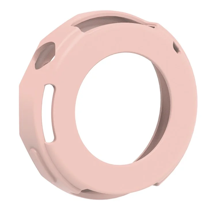 For Huawei Watch GT 5 Pro 42mm Silicone Strap Wrist Watch Band with Watch Frame Cover - Pink