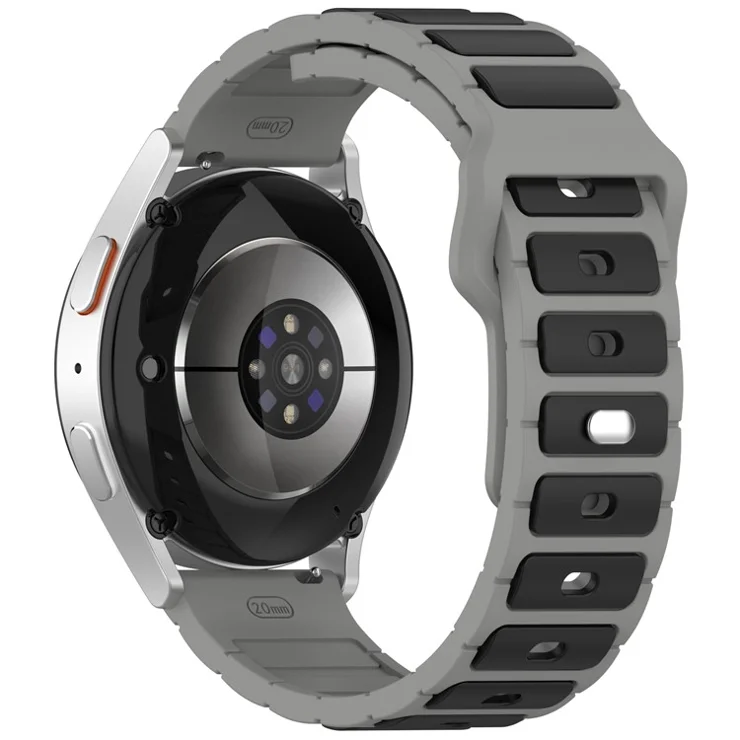For Huawei Watch GT 5 / GT 4 46mm / Samsung Gear S3 Classic / S3 Frontier Silicone Strap Dual Color Watch Band - Grey / Black