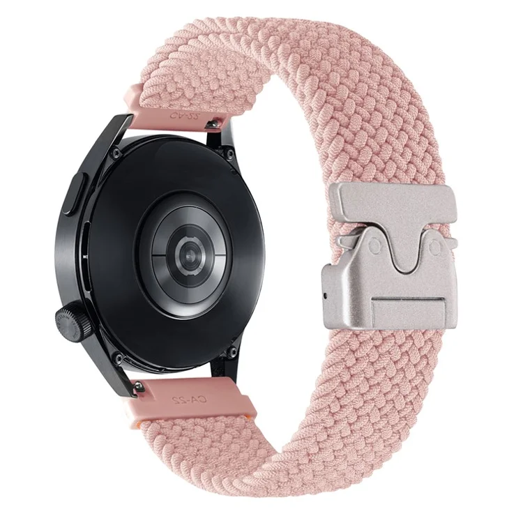20mm Universal Wrist Strap Parachute Buckle Nylon Braided Smart Watch Band - Pink