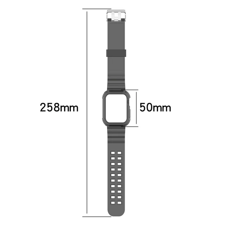 Bulk Purchasing Integrated Watch Band for Apple Watch Series 10 46mm Silicone Watch Case Cover with Strap - Transparent Lime