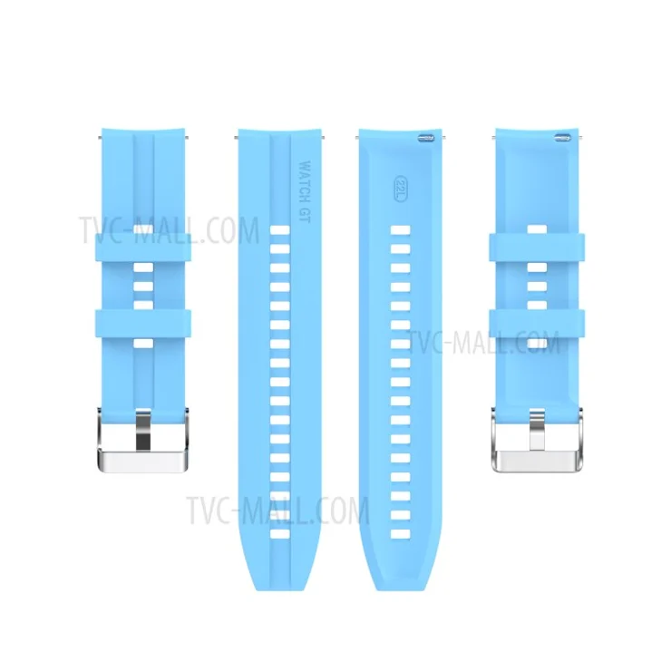 22mm Silicone Watchband Replacement Watch Strap for Huami Amazfit GTR 2e/GTR 2/Huawei Watch GT Runner/Watch GT 3 46mm 42mm/Watch 3/Watch 3 Pro - Sky Blue