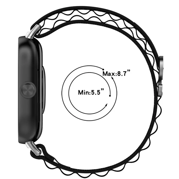 Nylon Watch Band For Xiaomi Smart Band 9 Pro / 8 Pro / Redmi Watch 4 Loop Strap Replacement - Black