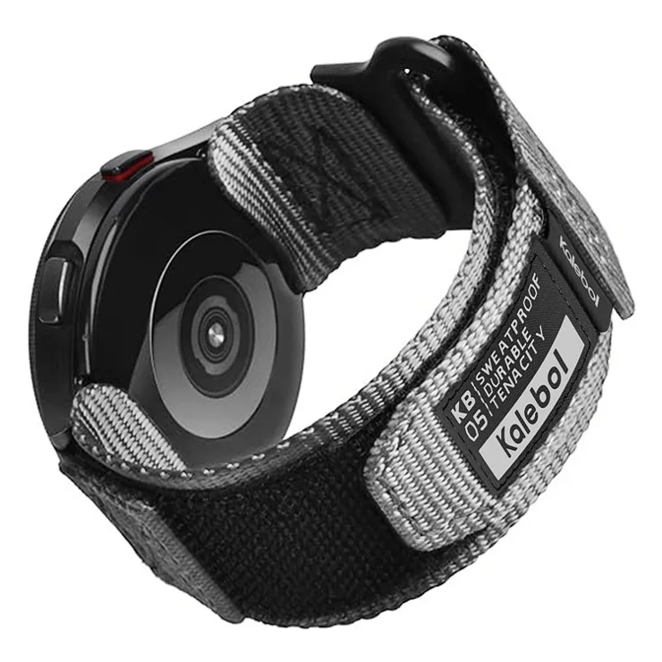 KALEBOL 20mm Nylon Watch Strap for Samsung Galaxy Watch6 Classic 47mm / 43mm / Watch6 44mm / 40mm Wrist Band with Magic Tape - Grey