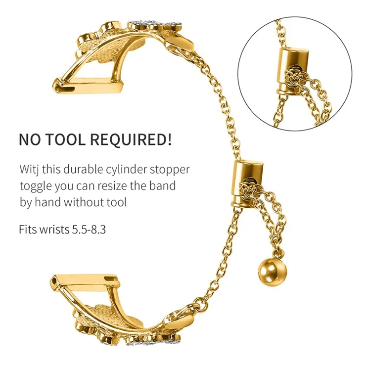 Metal Band Heart Clover Decor For Samsung Galaxy Watch4 Classic 46mm / 42mm Watch Bracelet Replacement - Gold