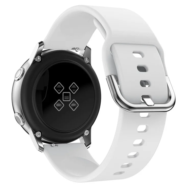 Soft Silicone Smart Watch Strap Replacement Watch Band for Samsung Galaxy Watch Active / Galaxy Watch Active2 20MM - White