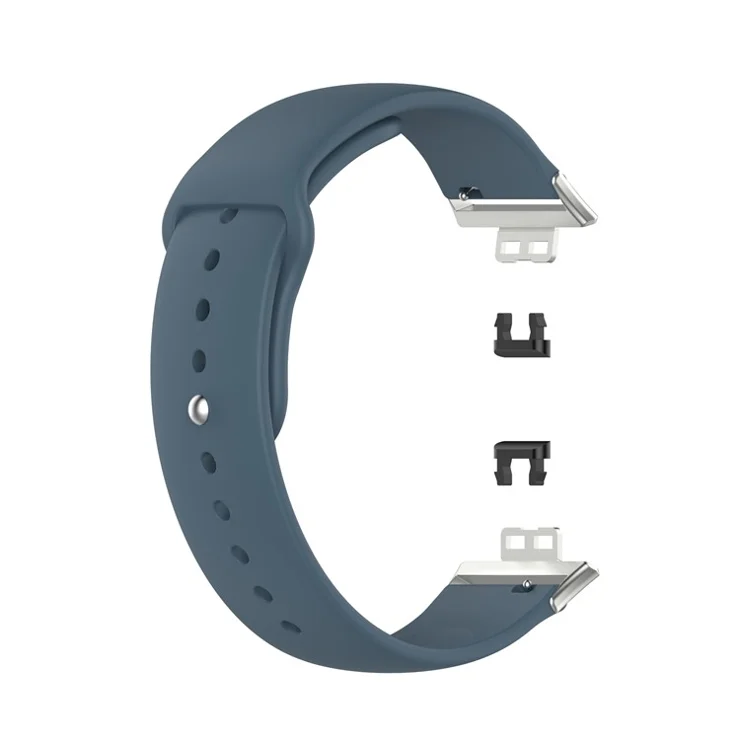 Solid Color Silicone Adjustable Watch Band Strap Replacement for Huawei Watch Fit - Navy Blue