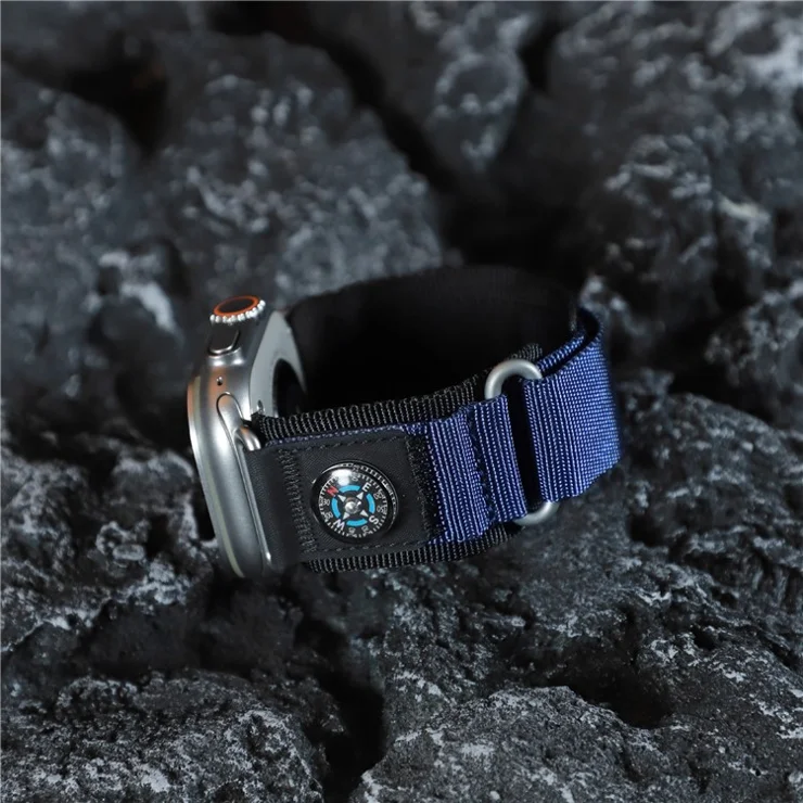 Replacement Strap for Apple Watch Series 10 Ultra 9 8 7 SE 6 5 4 3 2 1 46mm 49mm 45mm 44mm 42mm Watch Band with Compass - Blue