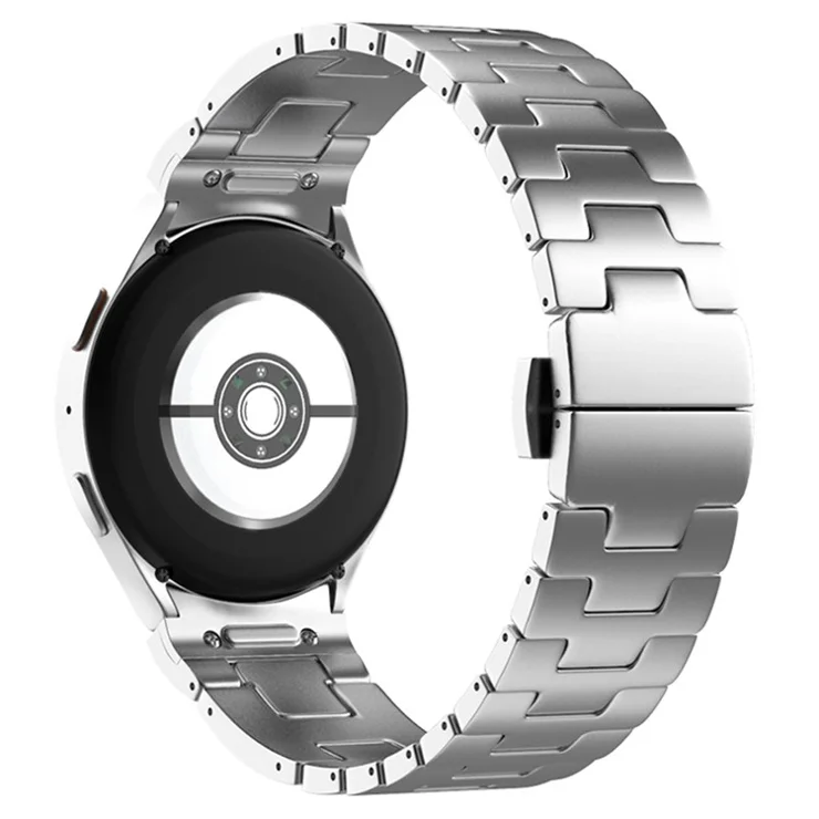 For Samsung Galaxy Watch7 44mm / 40mm Replacement Band Solid Stainless Steel Watch Strap - Silver