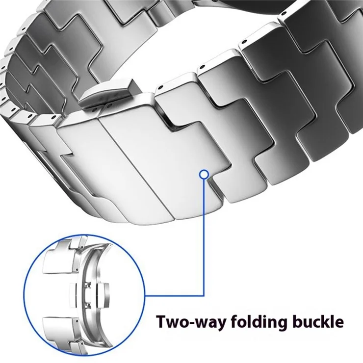 For Samsung Galaxy Watch7 44mm / 40mm Replacement Band Solid Stainless Steel Watch Strap - Black