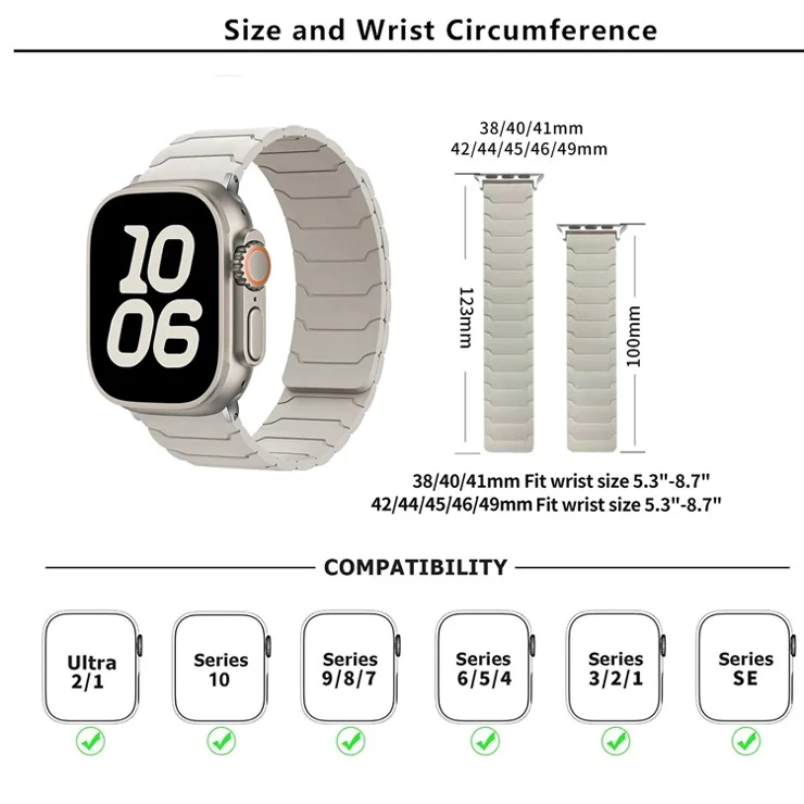 KALEBOL Silicone Magnetic Watch Band for Apple Watch Series 10 9 8 7 SE 6 5 4 3 2 1 42mm 41mm 40mm 38mm Armor Warrior Strap - Light Mint