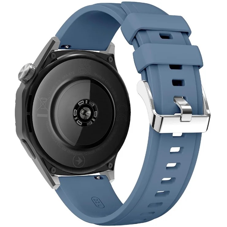 KALEBOL 22mm Silicone Watch Strap for Samsung Galaxy Watch3 45mm / Huawei Watch GT 5 46mm / GT 5 Pro 46mm Wrist Band - Blue