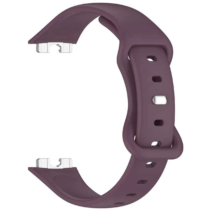 KALEBOL Silicone Watch Strap for Huawei Band 9 / 9 NFC / 8 / 8 NFC Tail Reverse Buckle Wrist Band - Smoke Purple